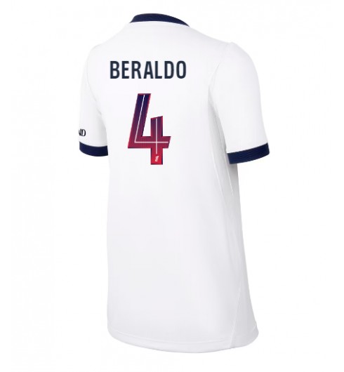 Paris Saint-Germain Lucas Beraldo #4 Vieraspaita Naisten 2026-27 Lyhythihainen Paris Saint-Germain Lucas Beraldo #4 Vieraspaita Naisten 2026-27 Lyhythihainen